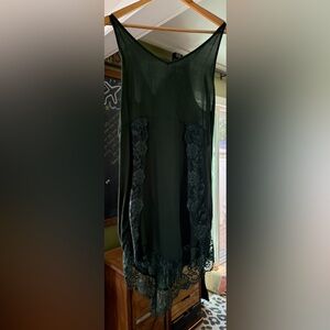 Elegant Free People Green Lace Slip Dress
